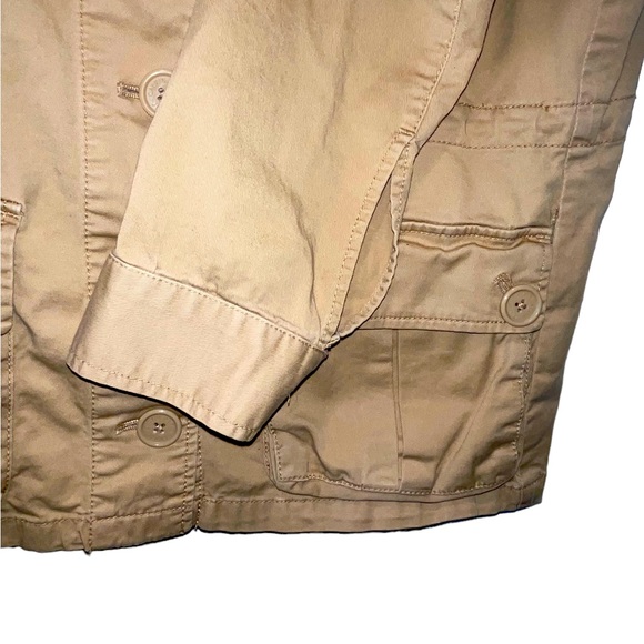 Women’s Calvin Klein Short Cropped Field Jacket Button Front Canvas Size Medium - Picture 7 of 12